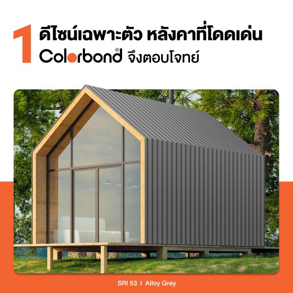 Alloy Grey SRI 53 Colorbond® แซนวิช พาเนล